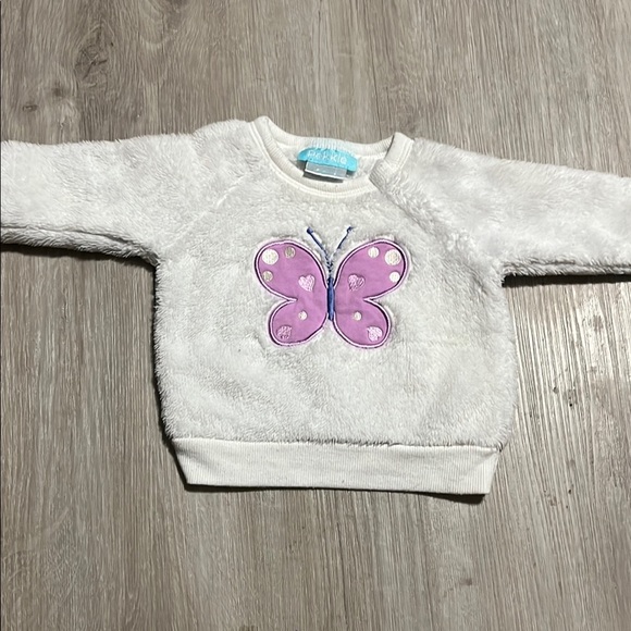 4/$20 Pekkle Kids White and Pink Butterfly Sweatshirt 3M - Picture 1 of 1